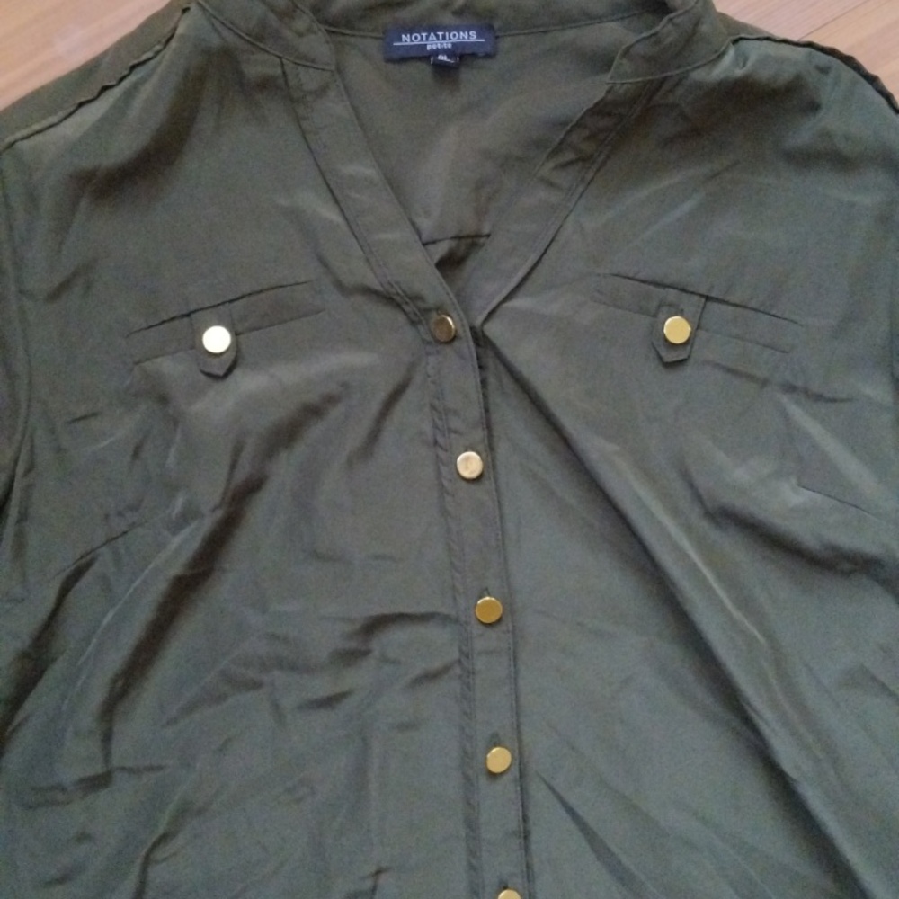 Notations Olive Green Blouse - image 2